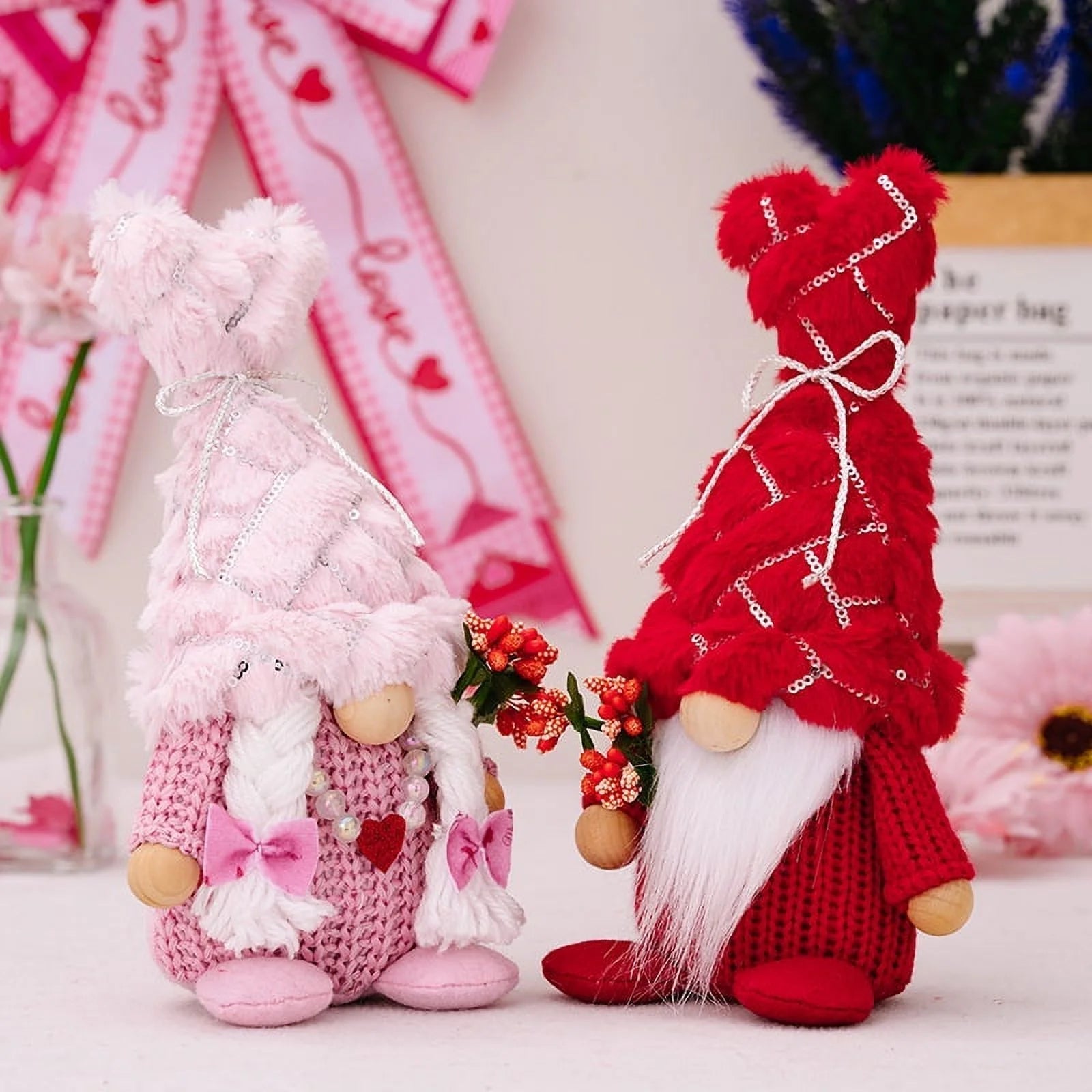 Festival Decorations 2Pcs Gnome for Mothers Day Valentine'S Day Table Decor