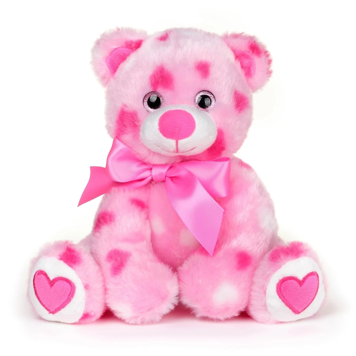 Sweetheart Pink Plush Stuffed Animal Teddy Bear with Hearts, 8.5 Inches for Child