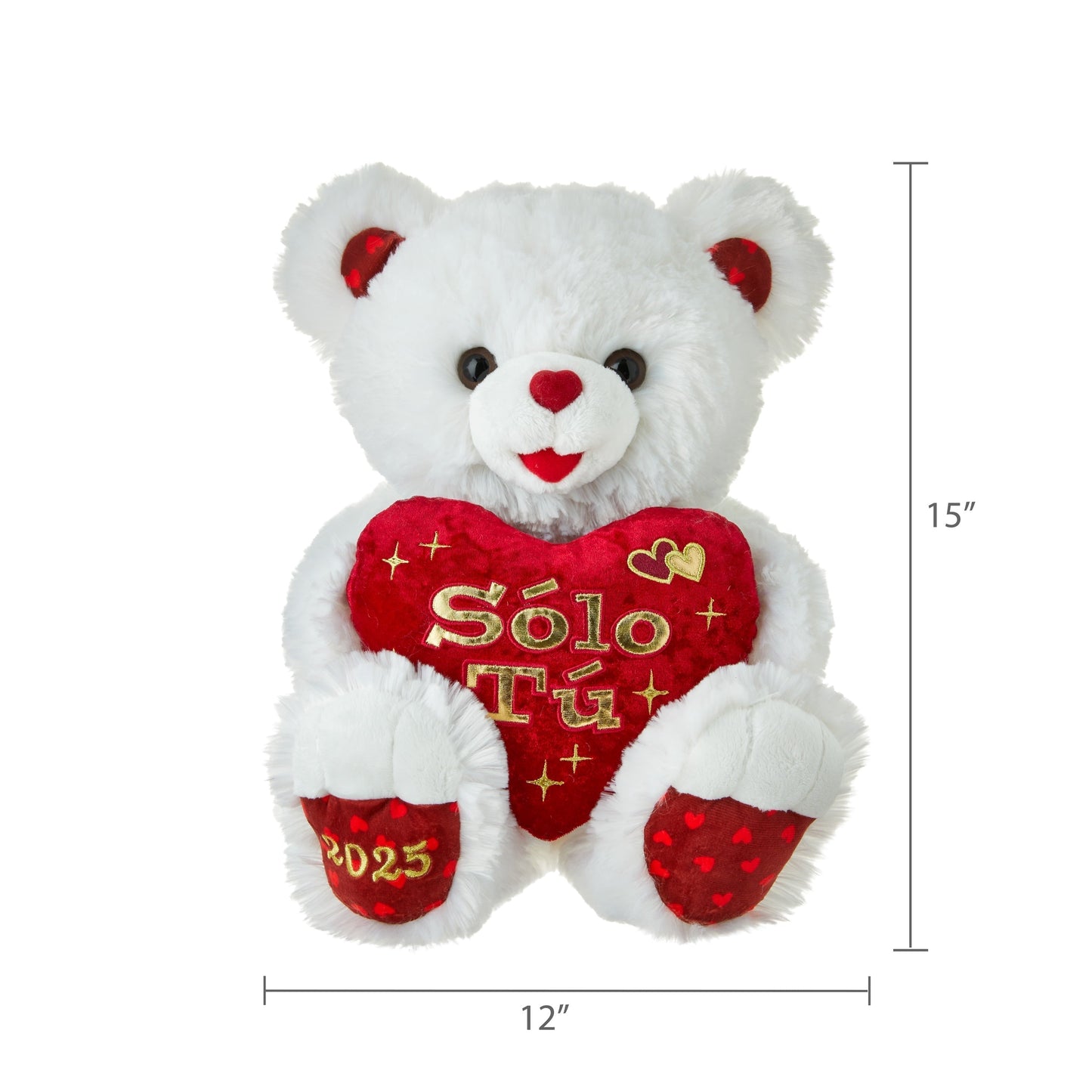 Valentine'S Day 2025 Sweetheart Teddy Plush, Spanish, White, by