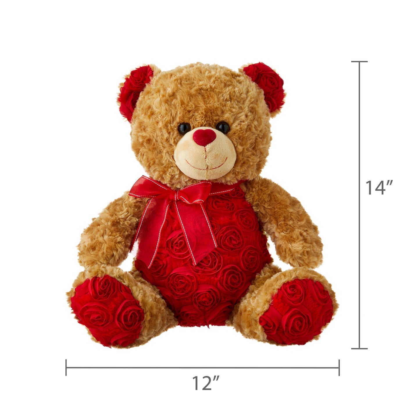 Valentine'S Day Brown Rose Bear Plush, by