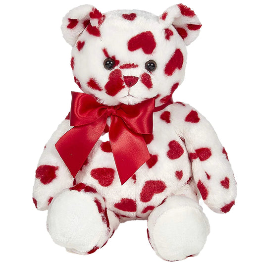 Lil' Cutie White Valentines Plush Stuffed Animal Teddy Bear with Hearts, 14 Inches Child