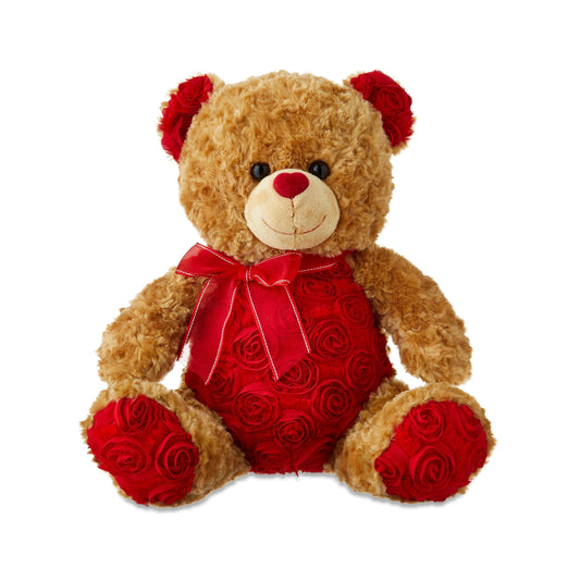 Valentine'S Day Brown Rose Bear Plush, by